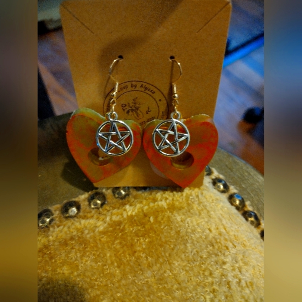 Planchette pentagram earrings